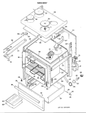 MAIN BODY Diagram and Parts List for JBP28GK-1  General Electric Range