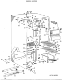 FREEZER SECTION Diagram and Parts List for TFX24ZJC  General Electric Refrigerator