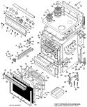 Section Diagram and Parts List for JB400G*J4  General Electric Range