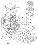 Section Diagram and Parts List for JGRP19GEL1  General Electric Range