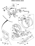 CONSOLE CONTROLS, DRUM Diagram and Parts List for WSM2000HAW  General Electric Washer Dryer Combo