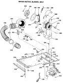 DRYER MOTOR, BLOWER, BELT Diagram and Parts List for WSM2000HAW  General Electric Washer Dryer Combo