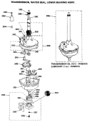 TRANSMISSION, WATER SEAL, LOWER BEARING ASMY. Diagram and Parts List for WSM2000HAW  General Electric Washer Dryer Combo