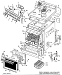 Section Diagram and Parts List for JBC16G*J3  General Electric Range