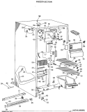 FREEZER SECTION Diagram and Parts List for TFX20KJE  General Electric Refrigerator