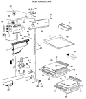 FRESH FOOD SECTION Diagram and Parts List for TFX20KJE  General Electric Refrigerator