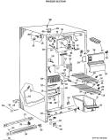 FREEZER SECTION Diagram and Parts List for TFX20KJF  General Electric Refrigerator