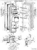Section Diagram and Parts List for TFX20RJF  General Electric Refrigerator