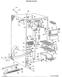 FREEZER SECTION Diagram and Parts List for TFX22KJF  General Electric Refrigerator