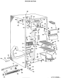 FREEZER SECTION Diagram and Parts List for TFX22ZJF  General Electric Refrigerator