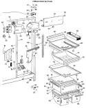FRESH FOOD SECTION Diagram and Parts List for TFX22RJF  General Electric Refrigerator
