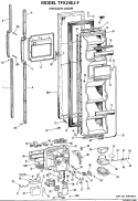 FREEZER DOOR Diagram and Parts List for TFX24EJF  General Electric Refrigerator