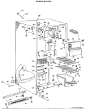 FREEZER SECTION Diagram and Parts List for TFX22KKB  General Electric Refrigerator