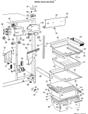 FRESH FOOD SECTION Diagram and Parts List for TFX24FKB  General Electric Refrigerator
