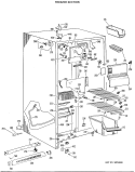 FREEZER SECTION Diagram and Parts List for TFX24ZKB  General Electric Refrigerator