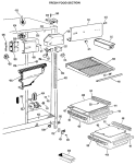 FRESH FOOD SECTION Diagram and Parts List for TFX20DKD  General Electric Refrigerator