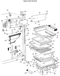 FRESH FOOD SECTION Diagram and Parts List for TFX22ZKC  General Electric Refrigerator