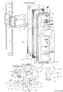 FREEZER DOOR Diagram and Parts List for TFX24FKC  General Electric Refrigerator