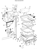 FRESH FOOD SECTION Diagram and Parts List for TFX24ZKC  General Electric Refrigerator