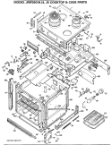 COOKTOP & CASE PARTS Diagram and Parts List for JMP26G*J4  General Electric Range