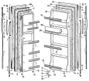Section Diagram and Parts List for TFX20KLG  General Electric Refrigerator
