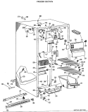 FREEZER SECTION Diagram and Parts List for TFX20PLB  General Electric Refrigerator