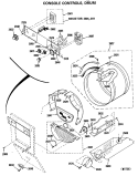 CONSOLE CONTROLS, DRUM Diagram and Parts List for WSM2000HCW  General Electric Washer Dryer Combo