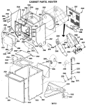 CABINET PARTS, HEATER Diagram and Parts List for WSM2000HCW  General Electric Washer Dryer Combo