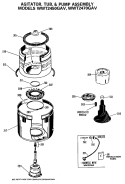 AGITATOR, TUB, & PUMP ASSEMBLY Diagram and Parts List for WWT2450GAV  General Electric Washer