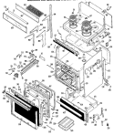 Section Diagram and Parts List for JHP62N*K4  General Electric Microwave Oven Combo