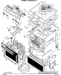 Section Diagram and Parts List for JSP28G*J7  General Electric Range