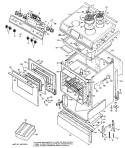 Section Diagram and Parts List for JSS26*J6  General Electric Range