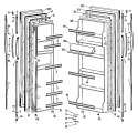 Section Diagram and Parts List for TFX22ZLC  General Electric Refrigerator