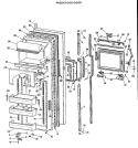 FRESH FOOD DOOR Diagram and Parts List for TFX27ILB  General Electric Refrigerator