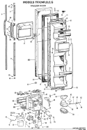 FREEZER DOOR Diagram and Parts List for TFX24FLB  General Electric Refrigerator