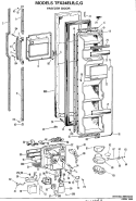 FREEZER DOOR Diagram and Parts List for TFX24ELB  General Electric Refrigerator