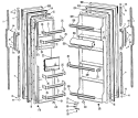 Section Diagram and Parts List for TFX24ZLB  General Electric Refrigerator