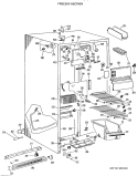 FREEZER SECTION Diagram and Parts List for TFX24ZLB  General Electric Refrigerator
