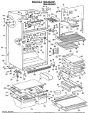 Section Diagram and Parts List for TBX25ZMFRWH  General Electric Refrigerator
