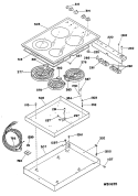 Part Location Diagram of WB62X1692 GE COOKTOP ASSEMBLY-GLASS
