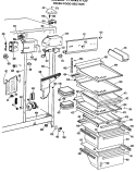 FRESH FOOD SECTION Diagram and Parts List for TFXW27FLB  General Electric Refrigerator