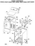 CABINET COMPONENTS Diagram and Parts List for WWP1180GEE  General Electric Washer
