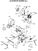 DRYER MOTOR, BLOWER, BELT Diagram and Parts List for WSM2400LAE  General Electric Washer Dryer Combo