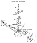 MOTOR - PUMP MECHANISM Diagram and Parts List for GSM603L-02  General Electric Dishwasher
