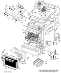 Section Diagram and Parts List for JBS16G*N1  General Electric Range