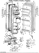 Section Diagram and Parts List for TFX22PLB  General Electric Refrigerator