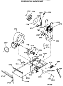 DRYER MOTOR, BLOWER, BELT Diagram and Parts List for WSM2400LBB  General Electric Washer Dryer Combo