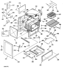 Section Diagram and Parts List for JBP29GM1  General Electric Range