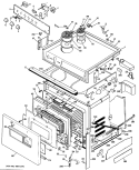 Section Diagram and Parts List for JMS07*J5  General Electric Range
