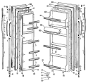 Section Diagram and Parts List for TFX22ZLJ  General Electric Refrigerator